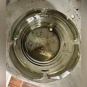 La Quinta Motor Inn Glass Ashtray Smoke Grey Vtg